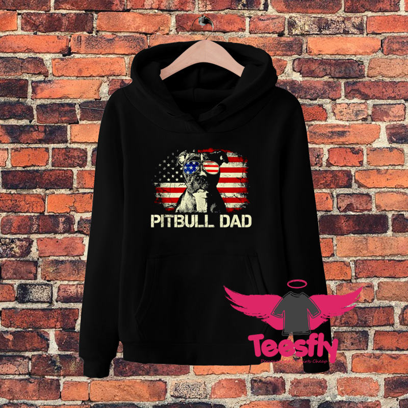 Pitbull Dad Ever American Flag A Hoodie