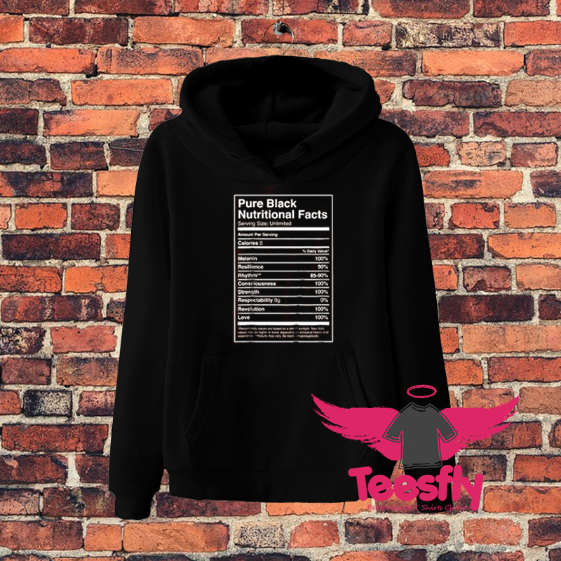 Pure Black Nutritional Facts Hoodie