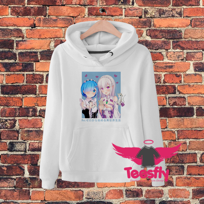 Re Zero Emilia and Rem Hoodie