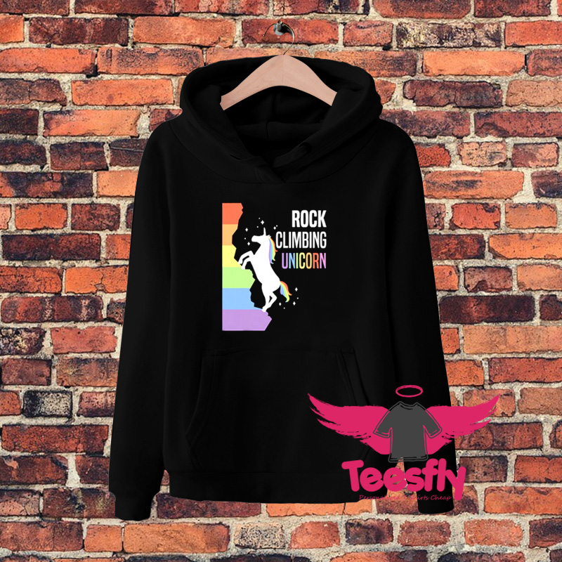 Rock Climbing Unicorn Rainbow Hoodie