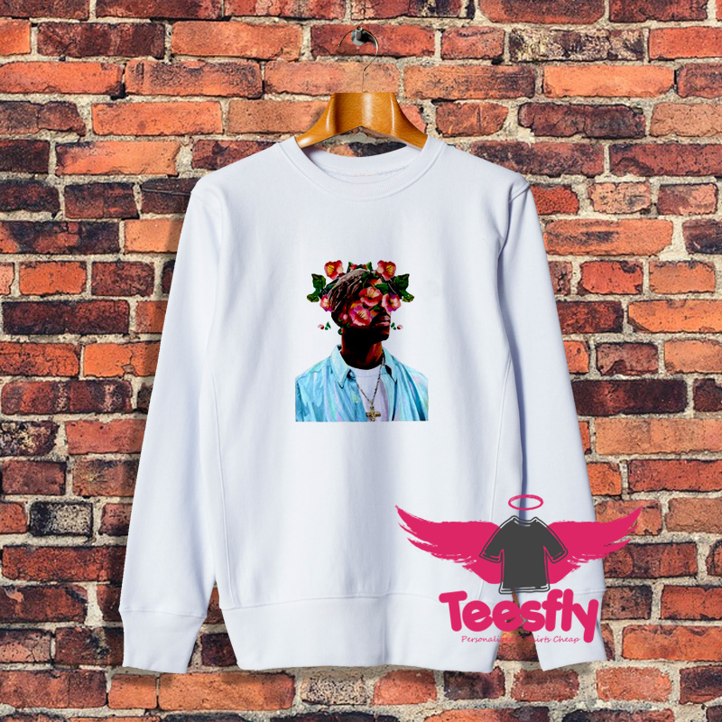 Tupac Shakur Floral Photo Sweatshirt