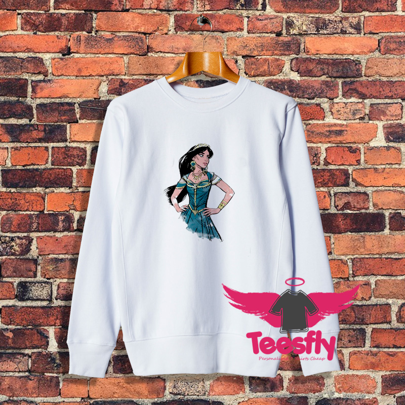 Aladdin Live Action Jasmine Pose Sketch Sweatshirt