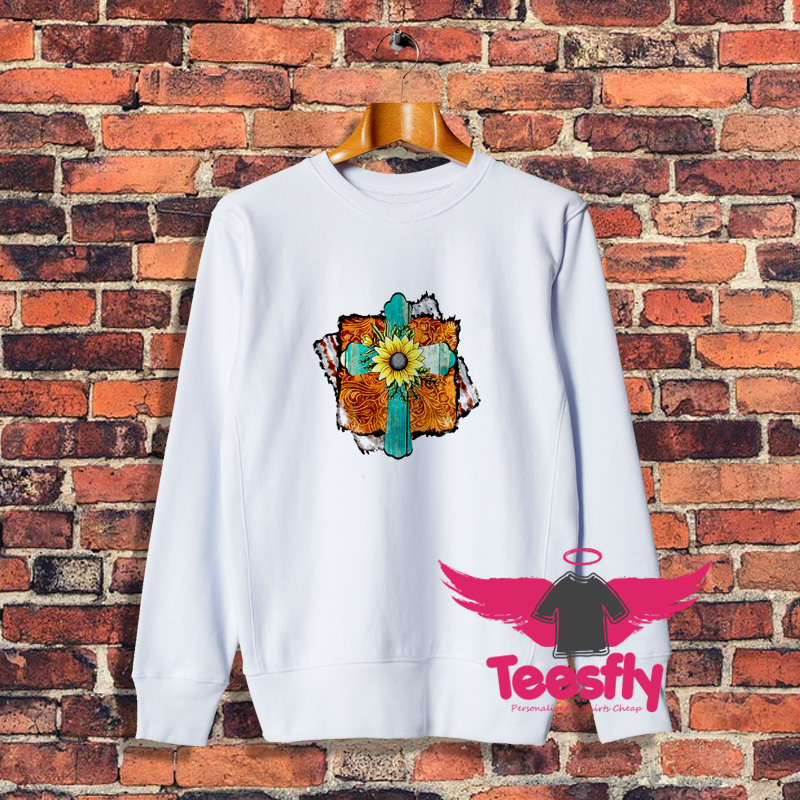 Rustic Cross With Sunflower Sweatshirt