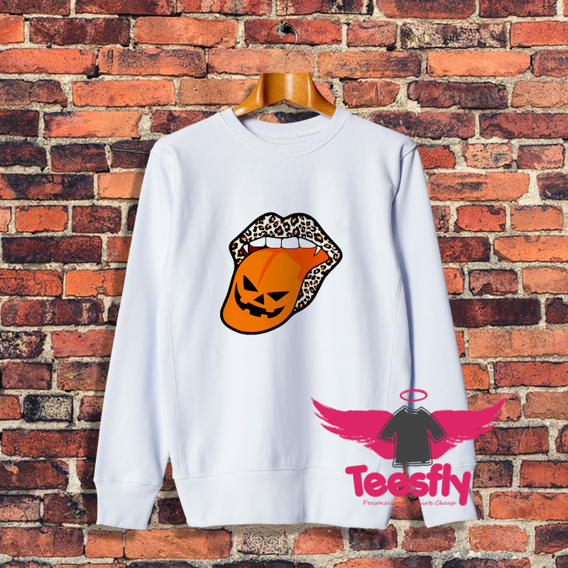 Vampire Leopard Lips Pumpkin Sweatshirt