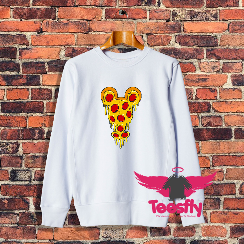 Cheap Mickey Face Pizza Sweatshirt