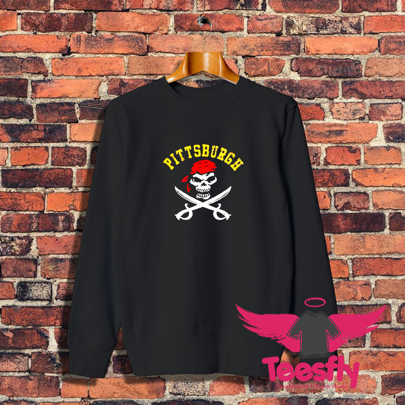 Vintage Pittsburgh Baseball Skull Retro Sweatshirt