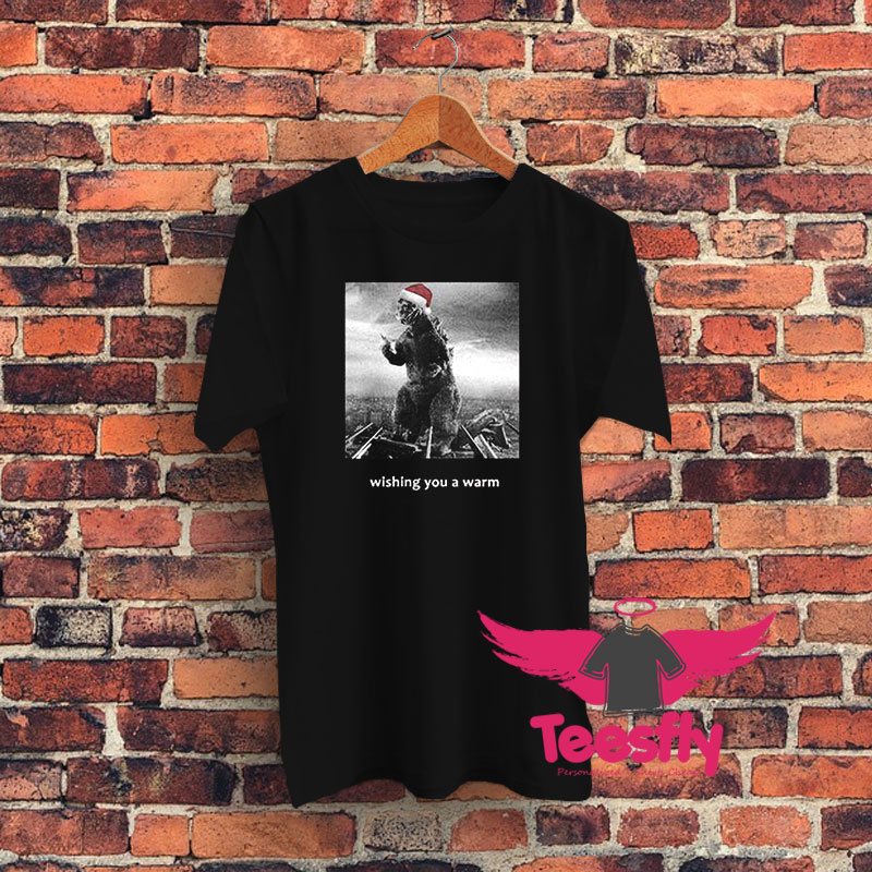 Godzilla Christmas Wishing You A Warm Graphic T Shirt