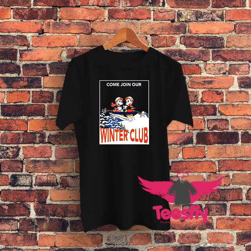 Mickey & Minnie Mouse Skiing Join Our Winter Club Ski Graphic T Shirt