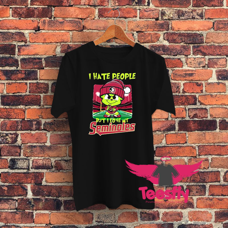 Santa Grinch Chibi I Hate People But I Love My Florida State Graphic T Shirt