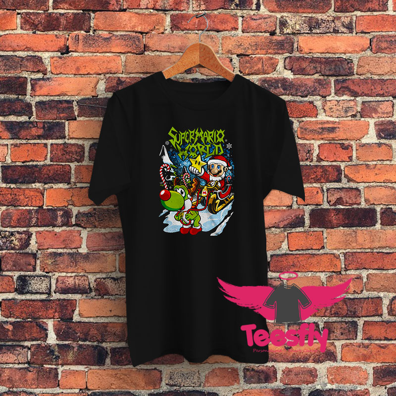 Super Mario Heavy Metal Santa Graphic T Shirt