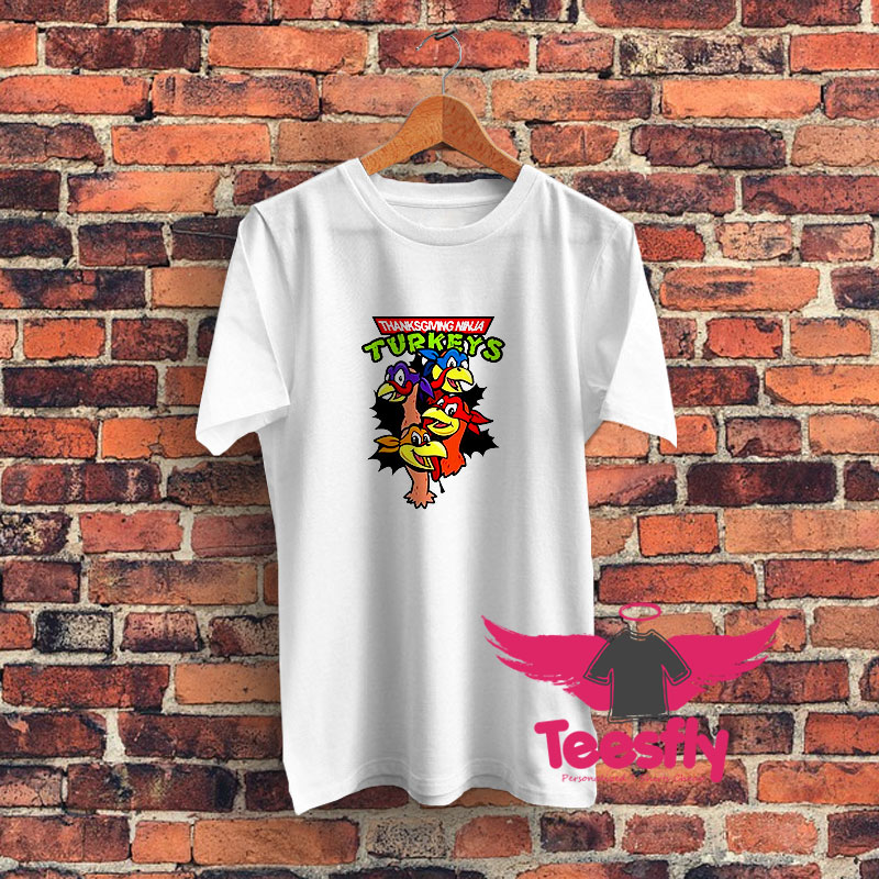 Thanksgiving Ninja Turkeys Graphic T Shirt