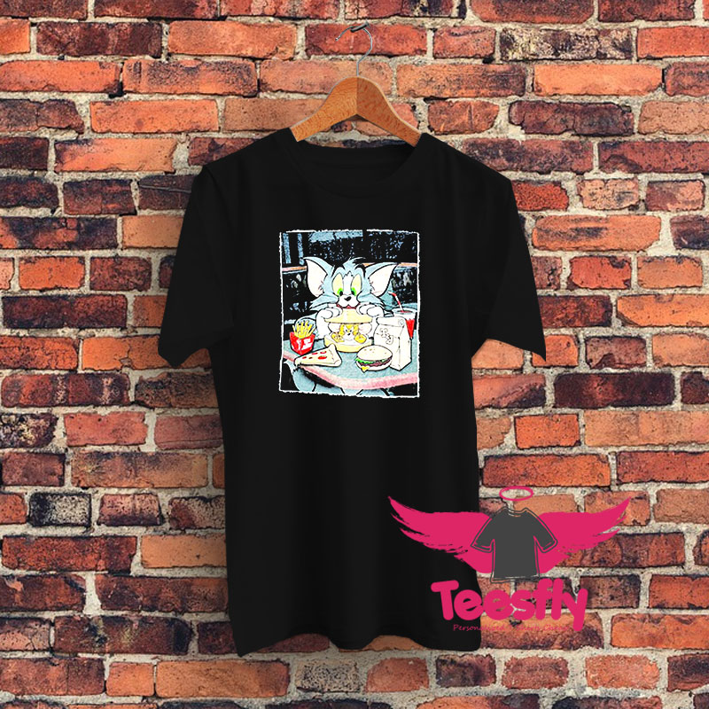 Vintage Cartoon Tom and Jerry Graphic T Shirt