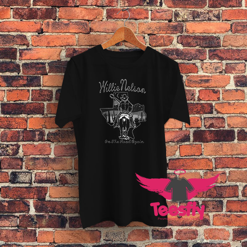 Willie Nelson On The Road Again Graphic T Shirt