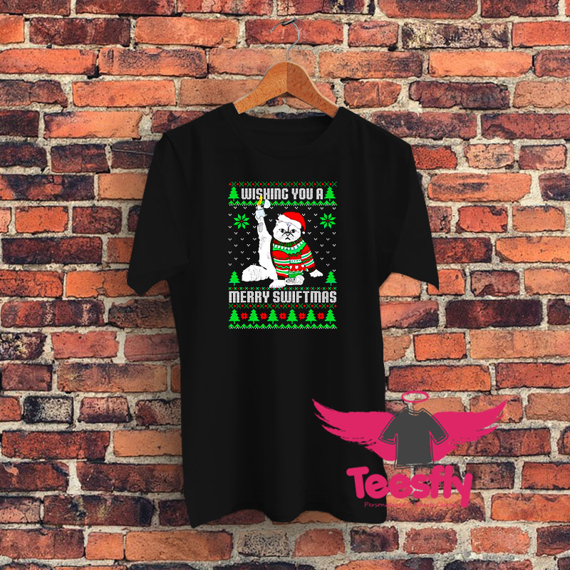 Wishing you A Merry Swiftmas Ugly Christmas Graphic T Shirt